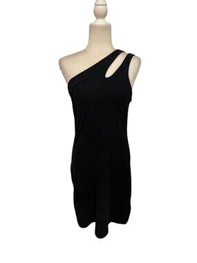 Beyond Yoga Lost Your Mind Dress Black One-Shoulder